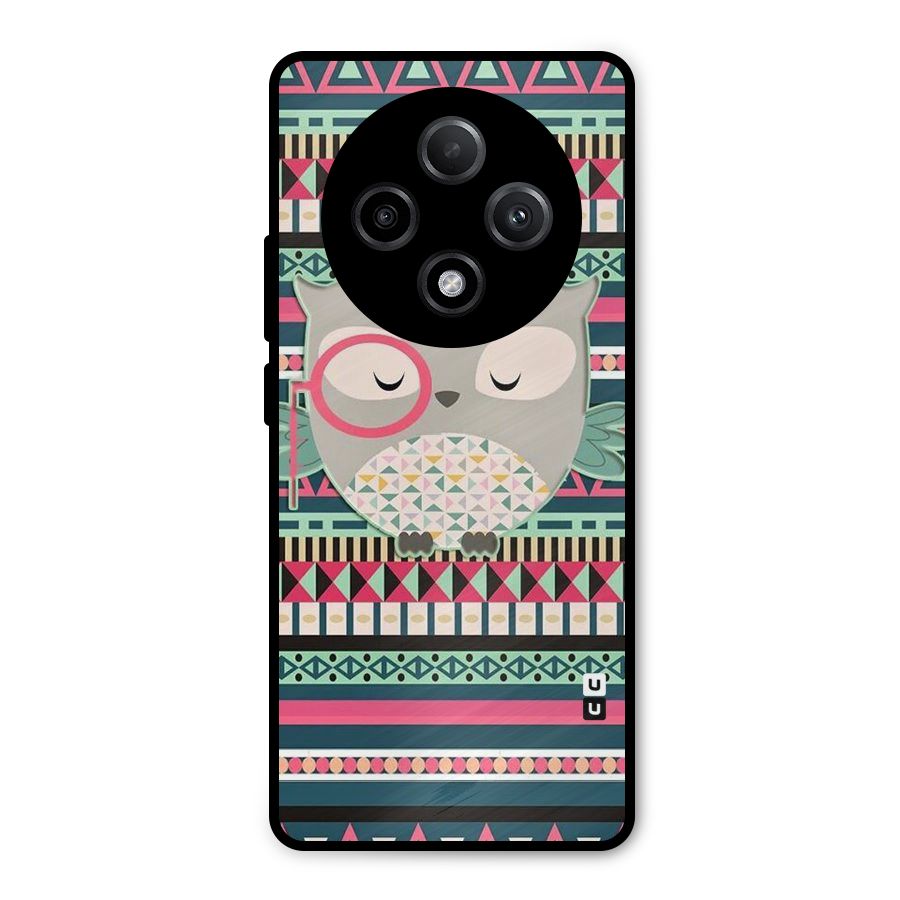 Owl Cute Pattern Metal Back Case for Oppo F27 Pro Plus
