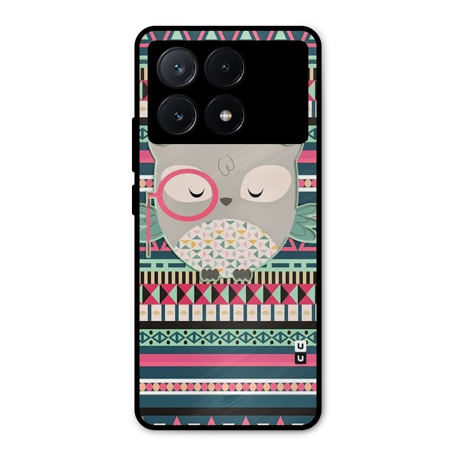 Owl Cute Pattern Metal Back Case for Poco X6 Pro
