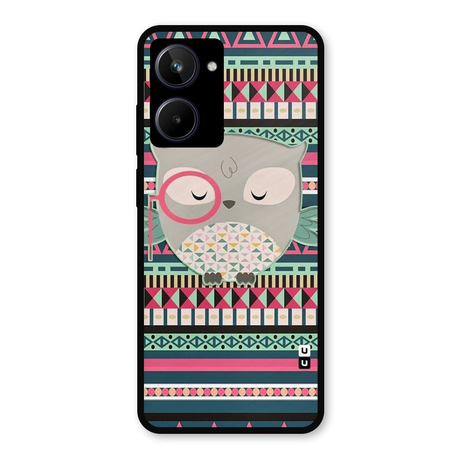 Owl Cute Pattern Metal Back Case for Realme 10