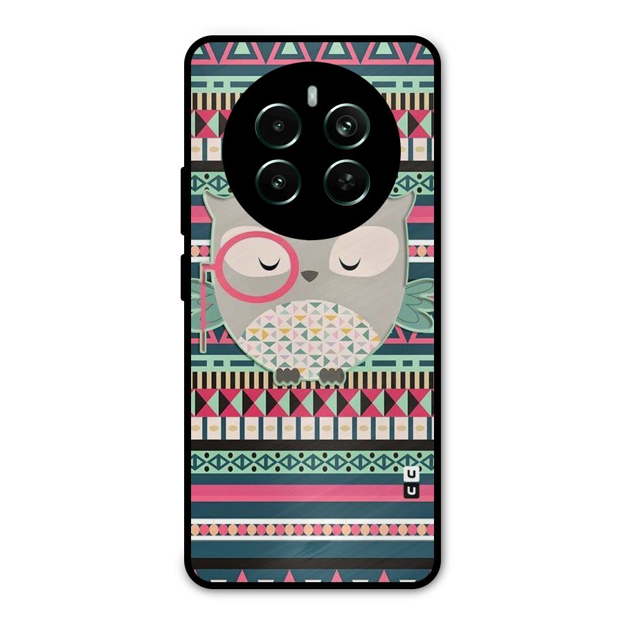 Owl Cute Pattern Metal Back Case for Realme 12 Pro Plus