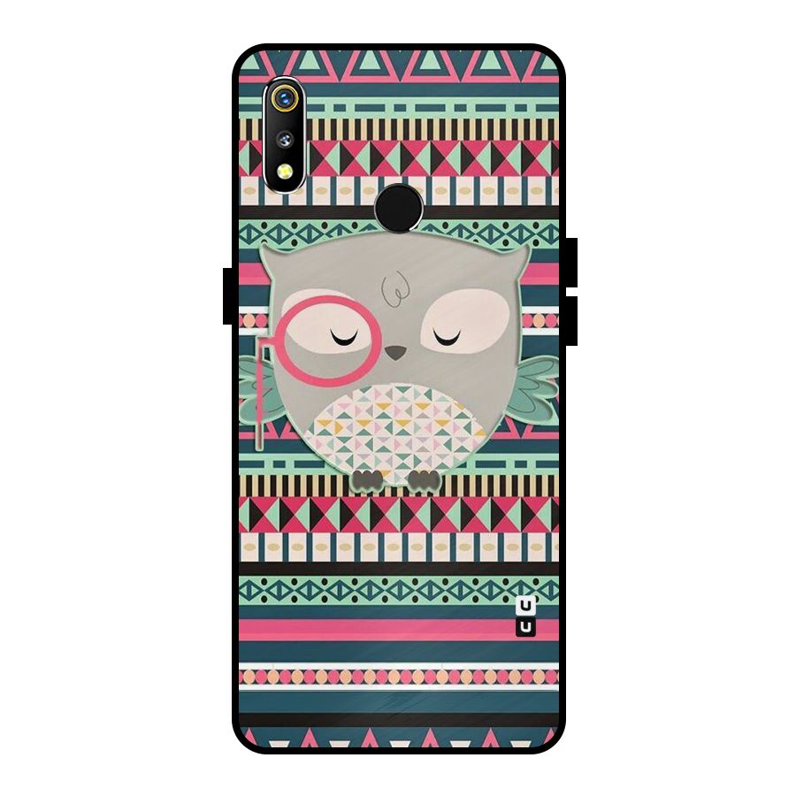 Owl Cute Pattern Metal Back Case for Realme 3