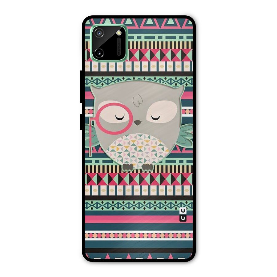 Owl Cute Pattern Metal Back Case for Realme C11