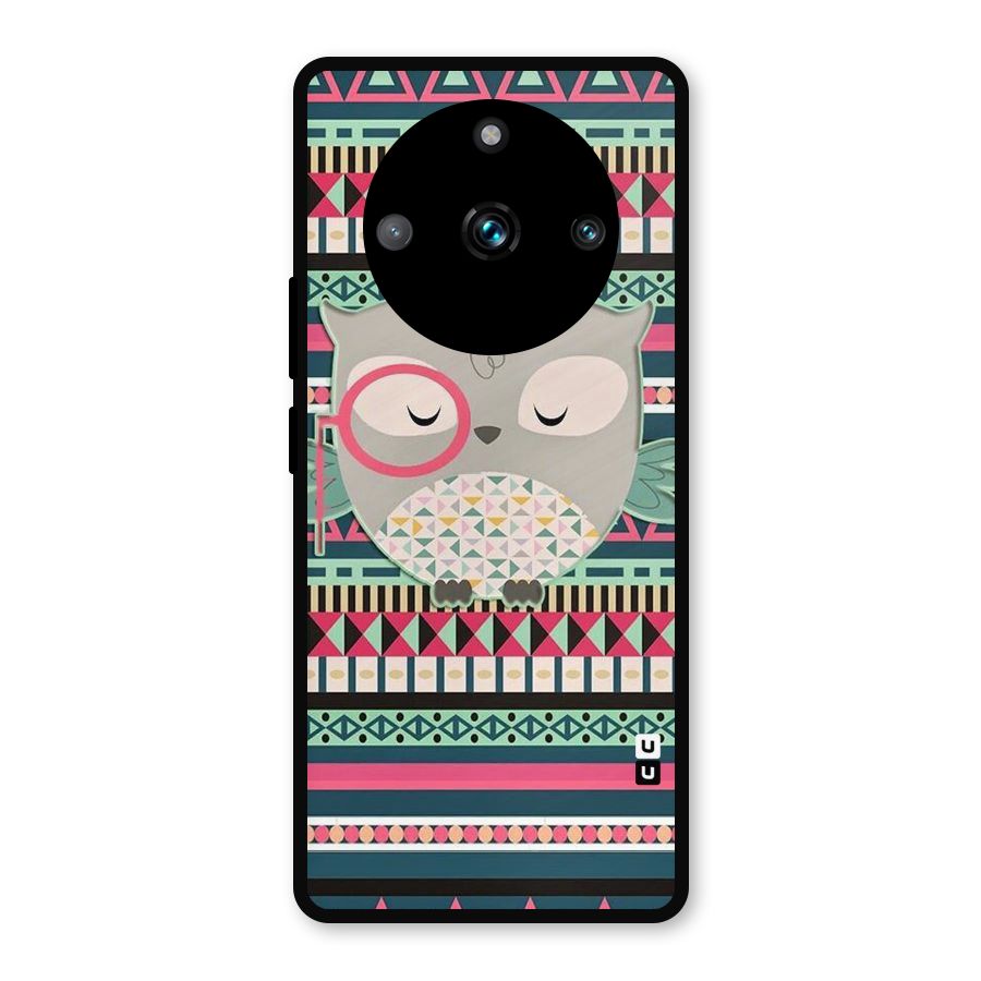 Owl Cute Pattern Metal Back Case for Realme Narzo 60 Pro