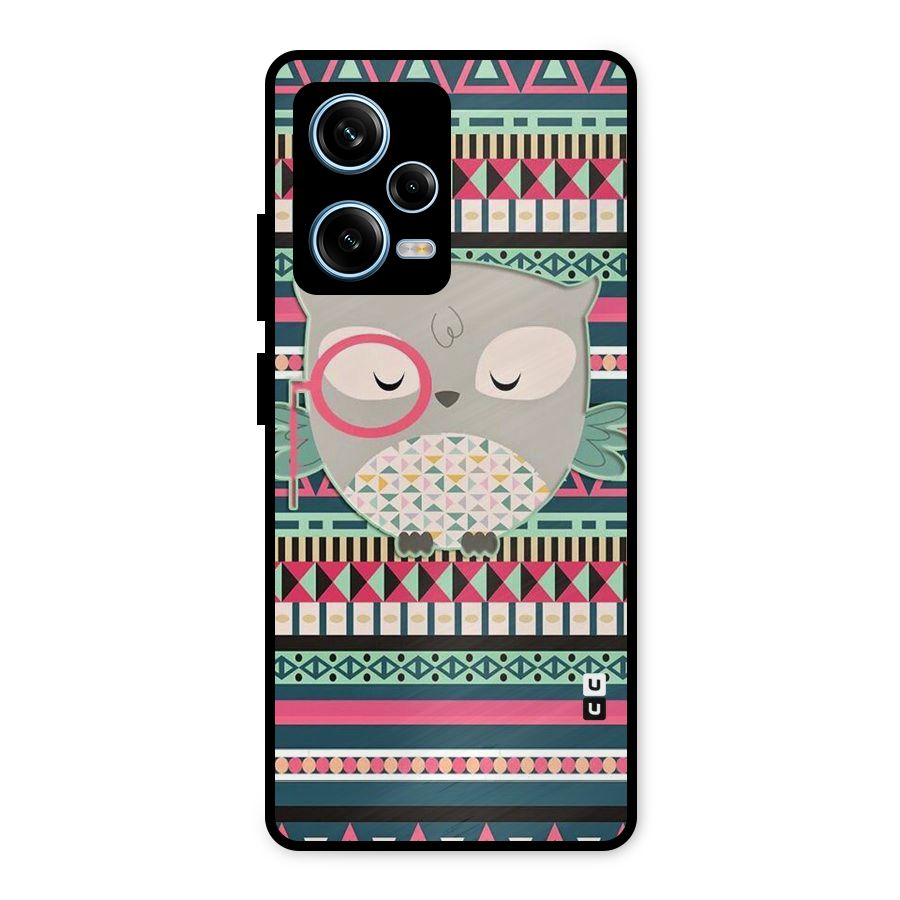 Owl Cute Pattern Metal Back Case for Redmi Note 12 Pro