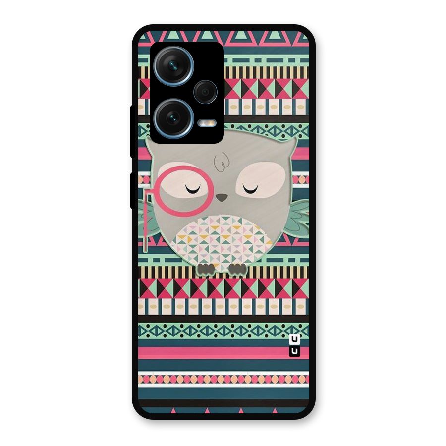 Owl Cute Pattern Metal Back Case for Redmi Note 12 Pro Plus 5G