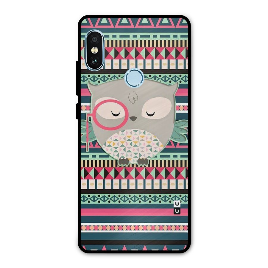 Owl Cute Pattern Metal Back Case for Redmi Note 5 Pro