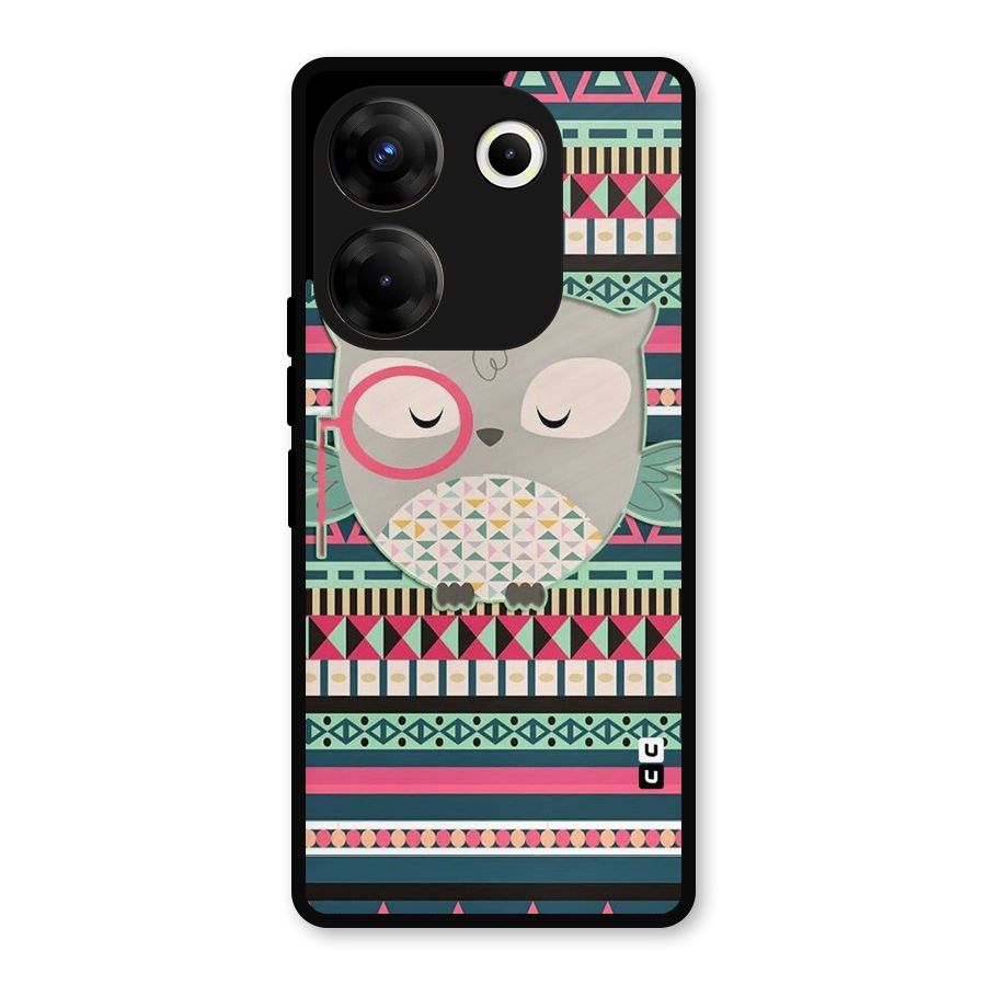 Owl Cute Pattern Metal Back Case for Tecno Camon 20 Pro