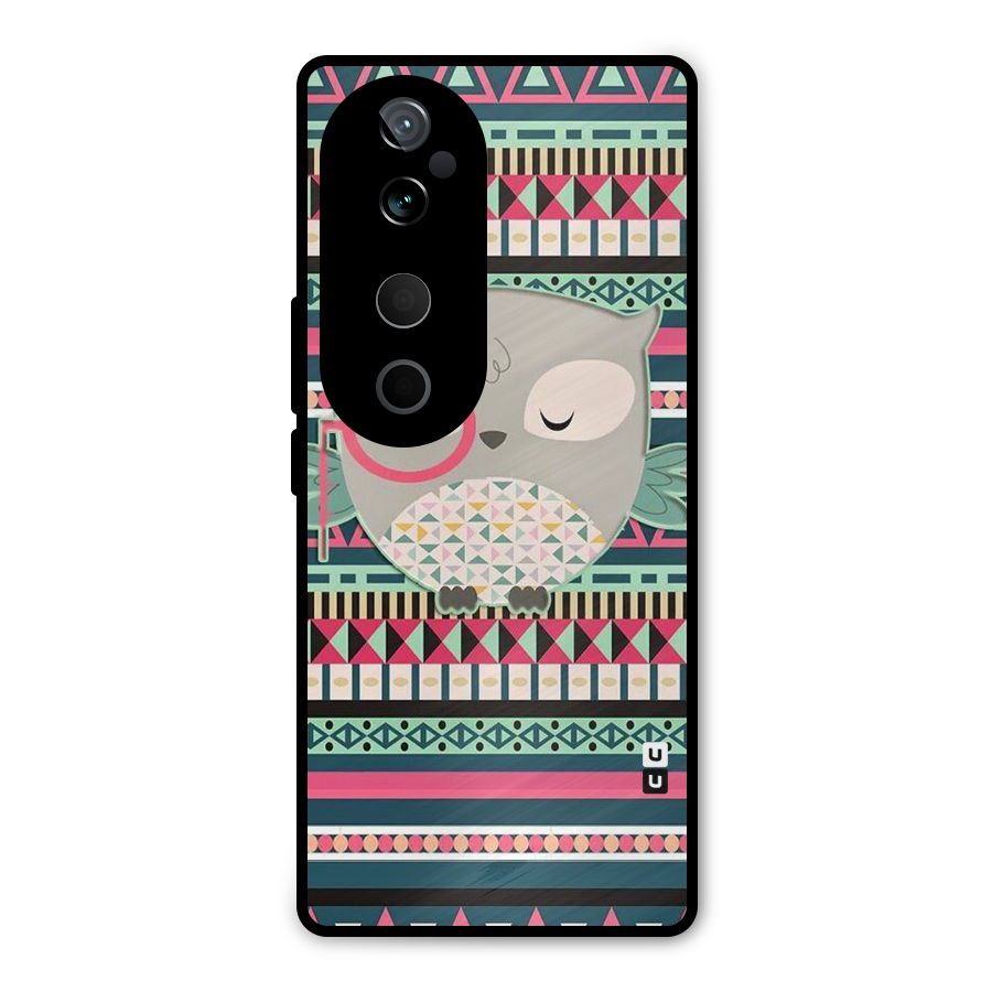 Owl Cute Pattern Metal Back Case for Vivo T3 Ultra