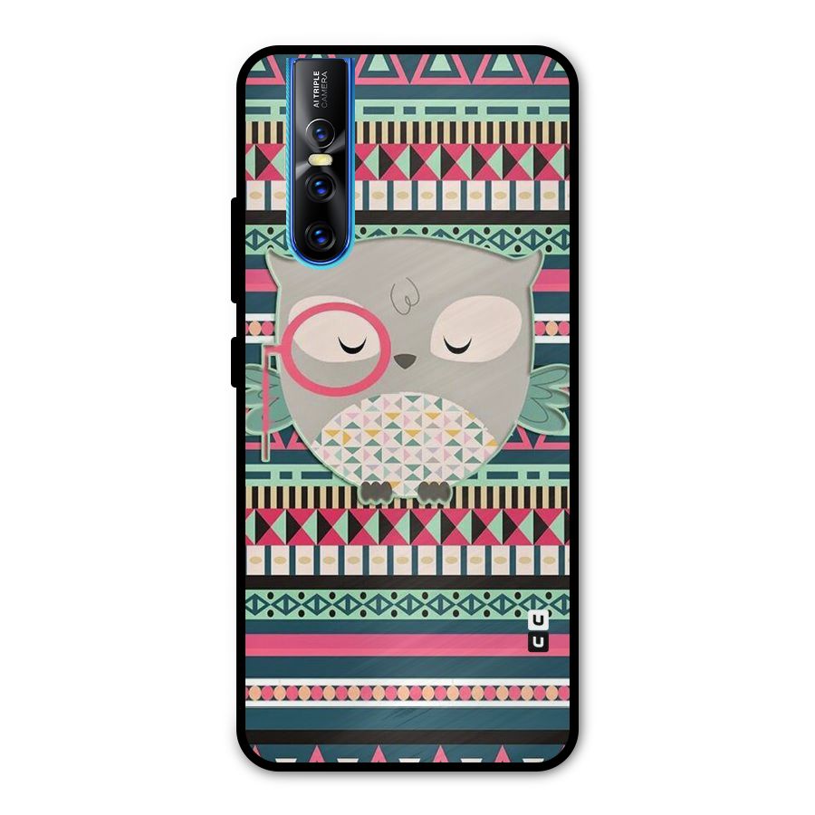 Owl Cute Pattern Metal Back Case for Vivo V15 Pro