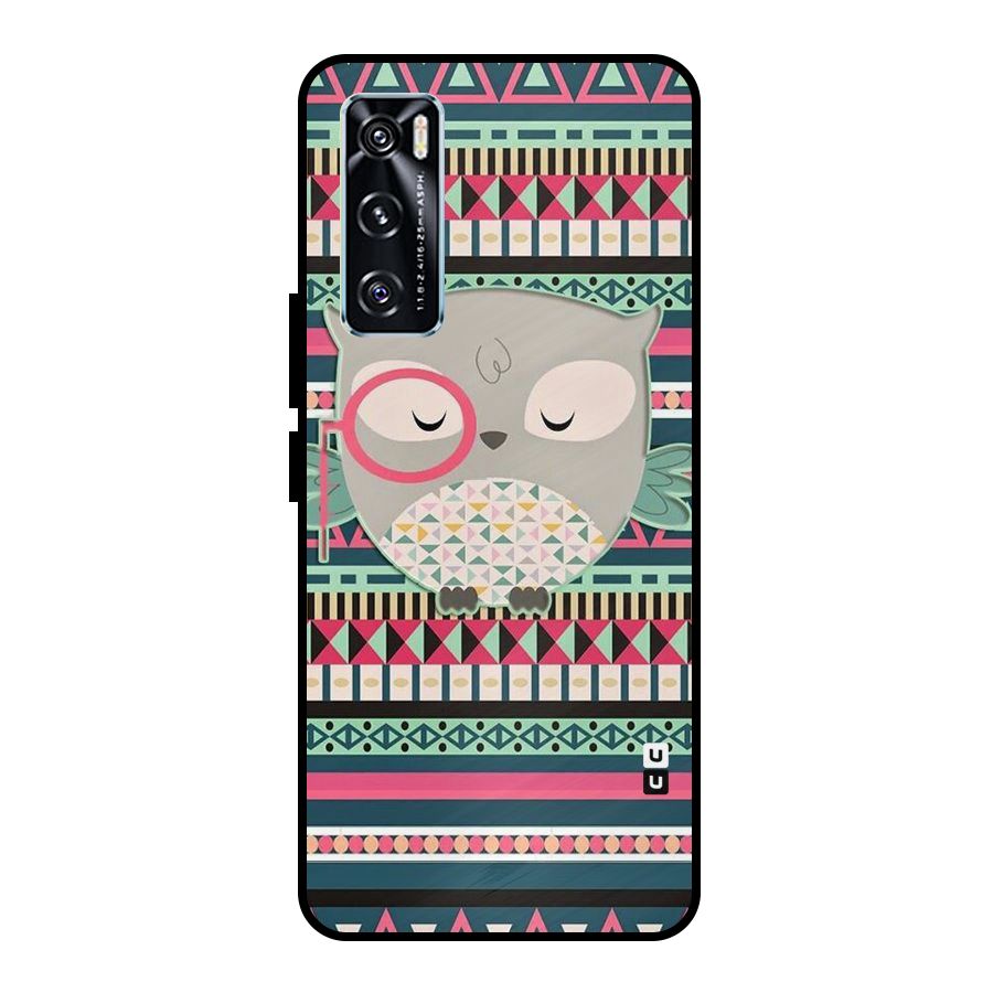 Owl Cute Pattern Metal Back Case for Vivo V20 SE