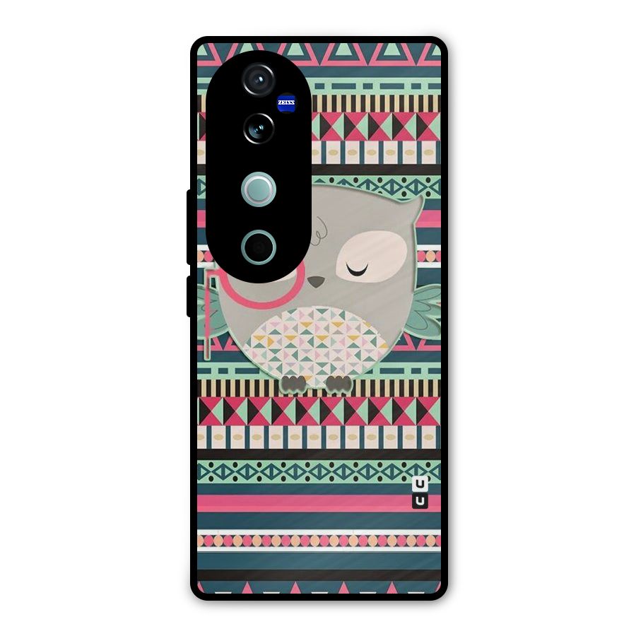 Owl Cute Pattern Metal Back Case for Vivo V40