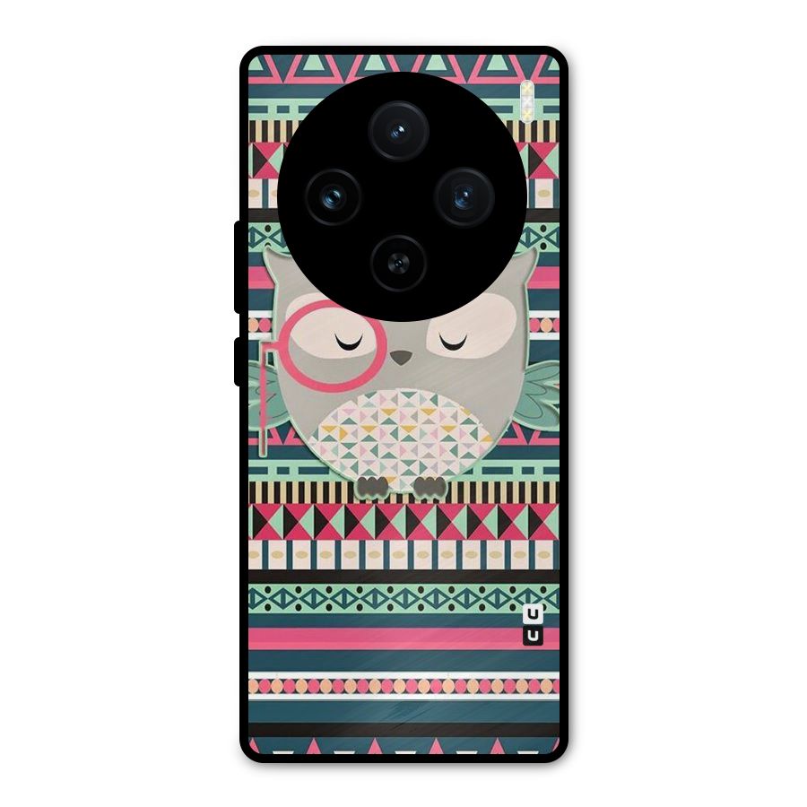 Owl Cute Pattern Metal Back Case for Vivo X100