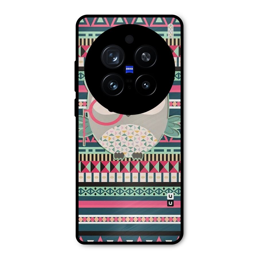 Owl Cute Pattern Metal Back Case for Vivo X200 Pro