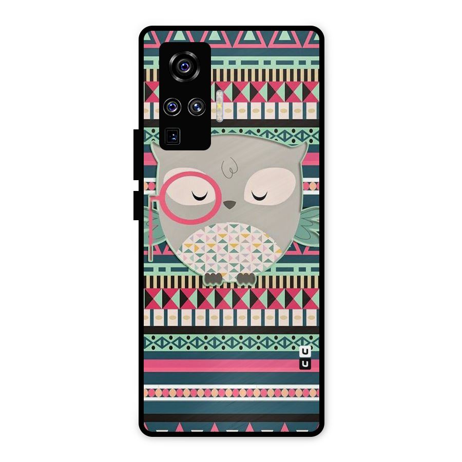 Owl Cute Pattern Metal Back Case for Vivo X50 Pro