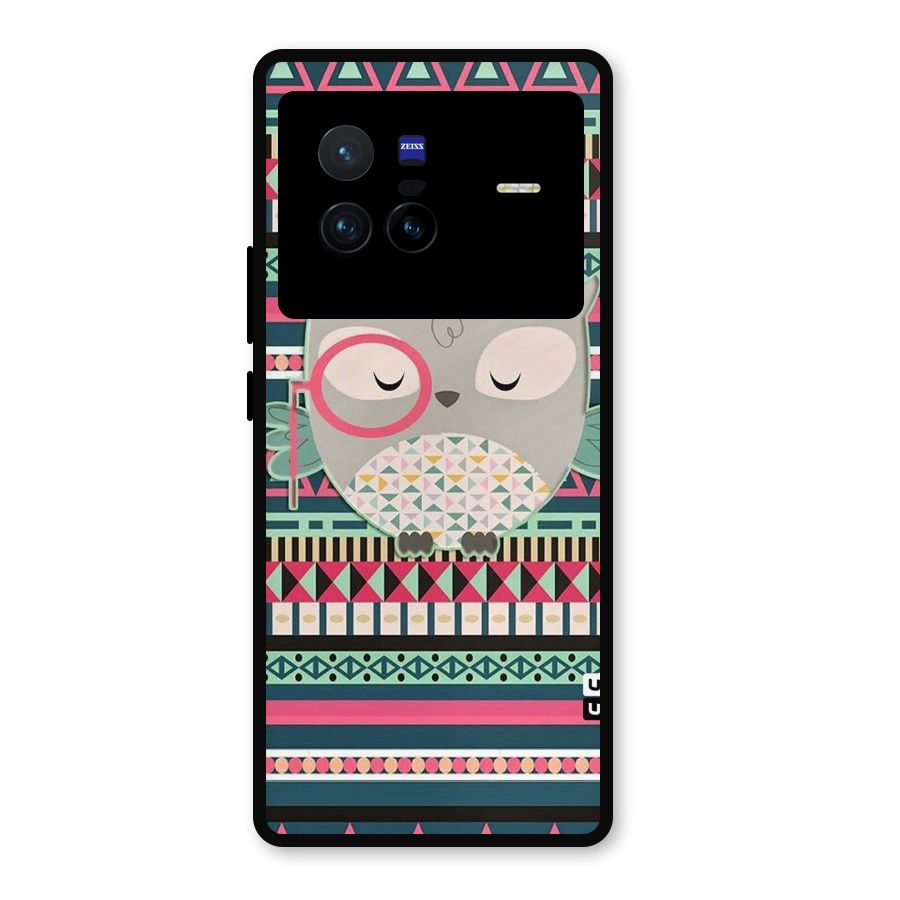 Owl Cute Pattern Metal Back Case for Vivo X80