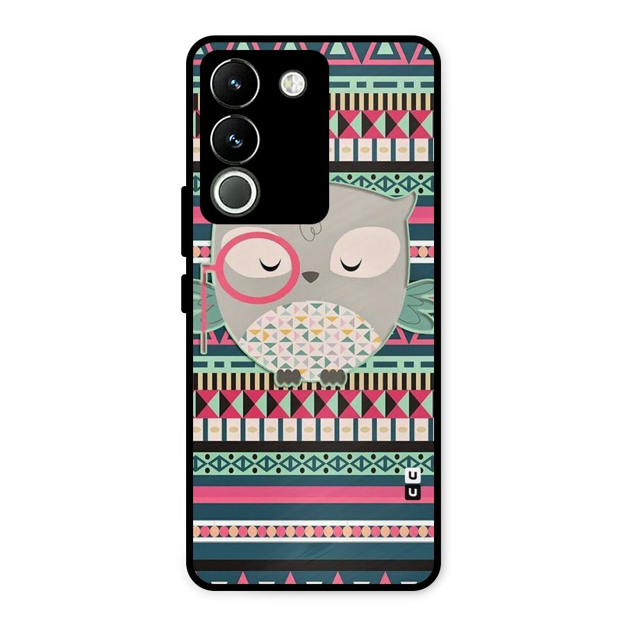 Owl Cute Pattern Metal Back Case for Vivo Y200