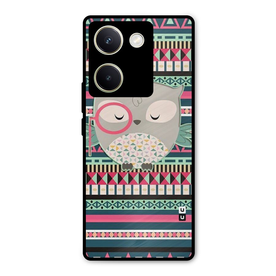 Owl Cute Pattern Metal Back Case for Vivo Y200 Pro