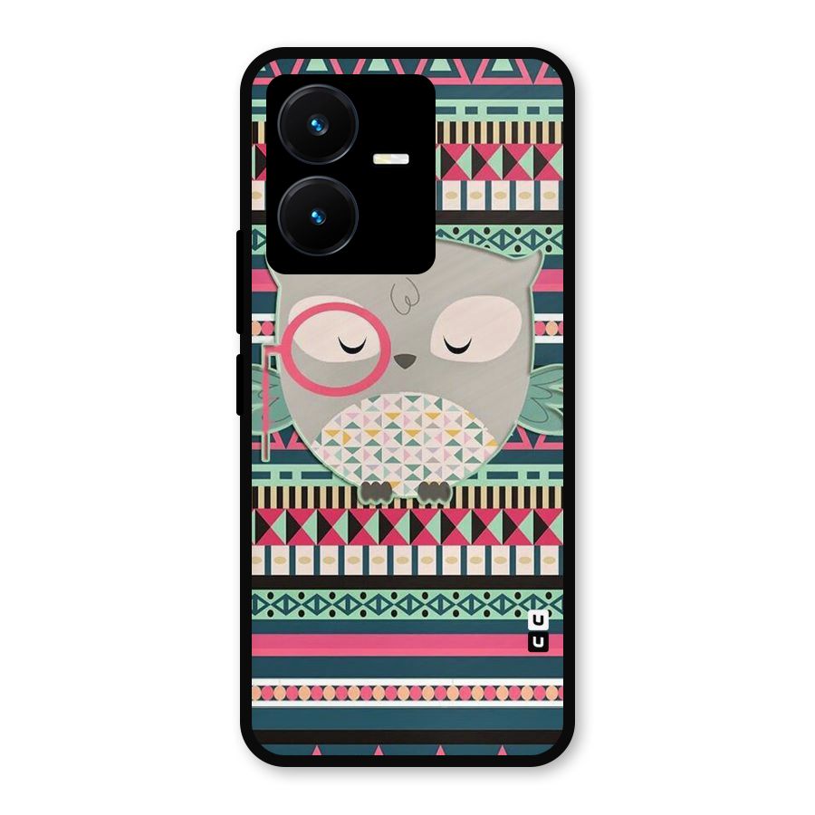 Owl Cute Pattern Metal Back Case for Vivo Y22