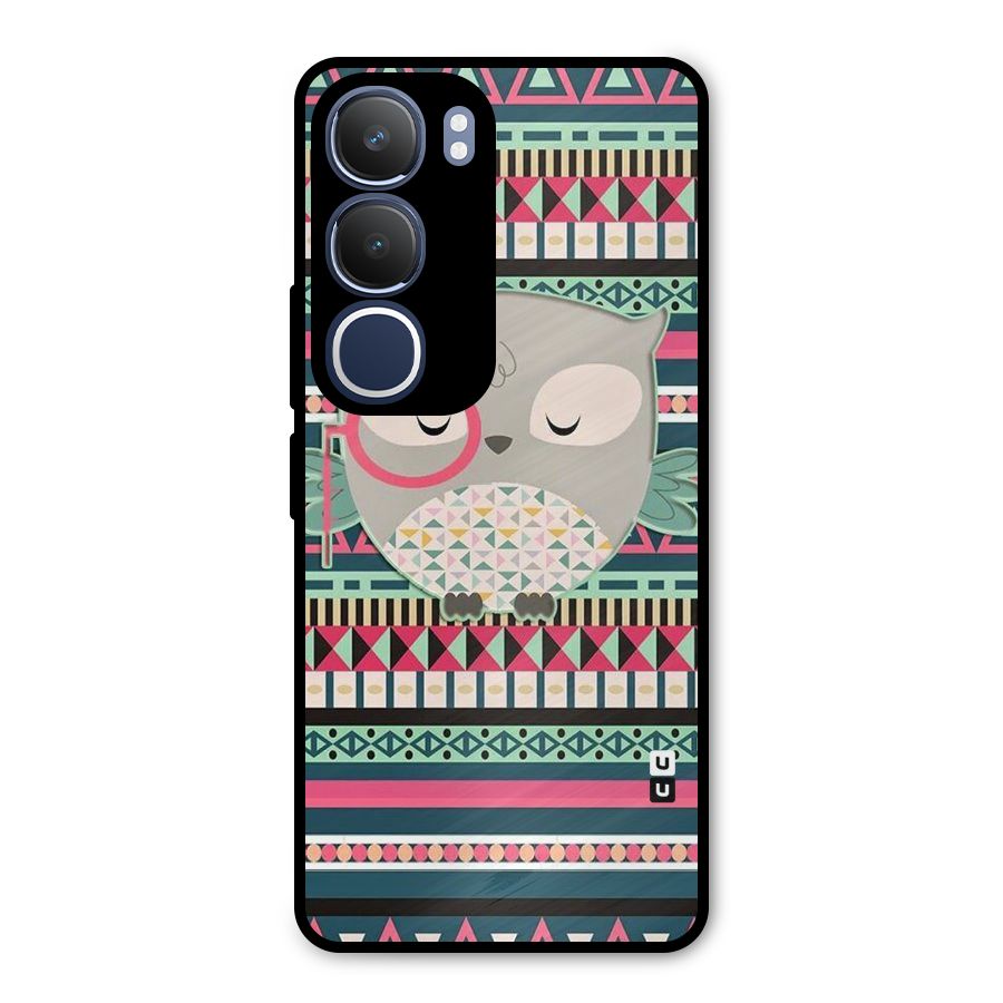 Owl Cute Pattern Metal Back Case for Vivo Y29