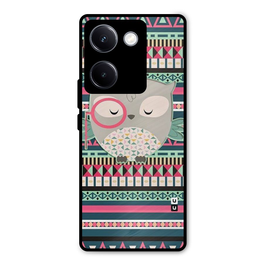 Owl Cute Pattern Metal Back Case for Vivo Y300 Plus