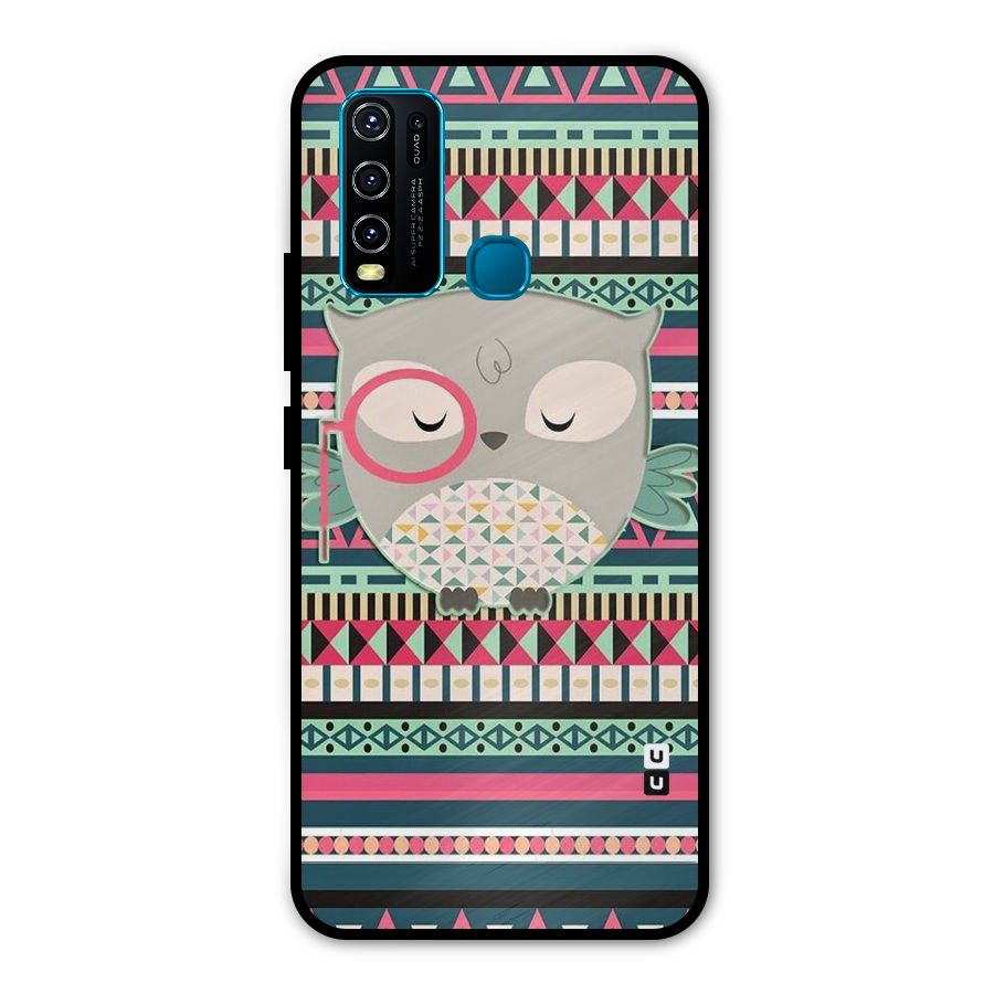 Owl Cute Pattern Metal Back Case for Vivo Y50