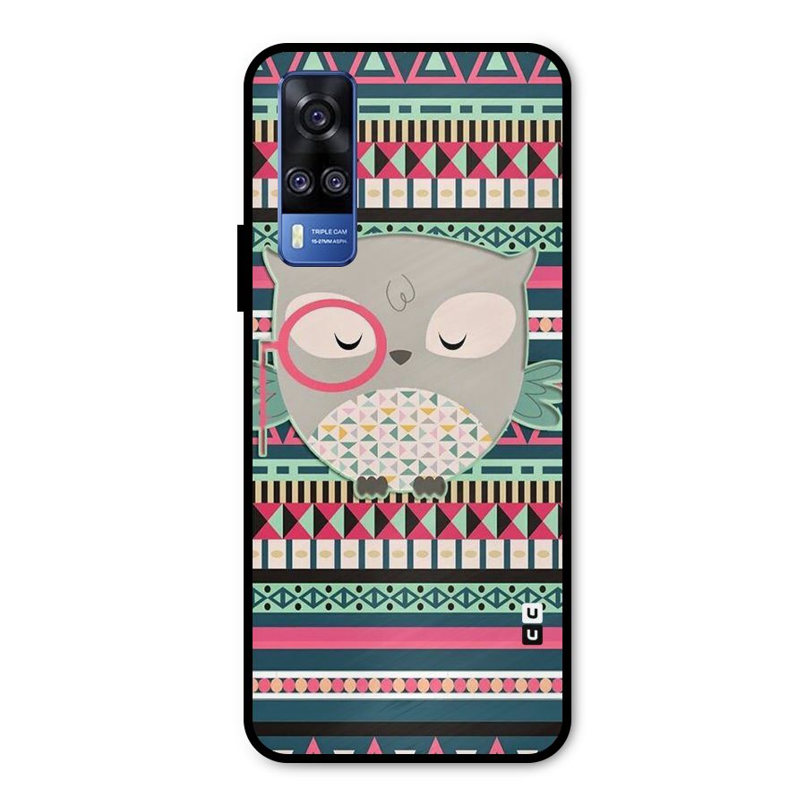 Owl Cute Pattern Metal Back Case for Vivo Y51A