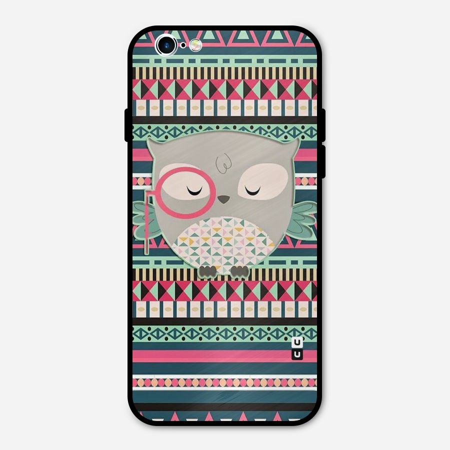 Owl Cute Pattern Metal Back Case for iPhone 6 6s