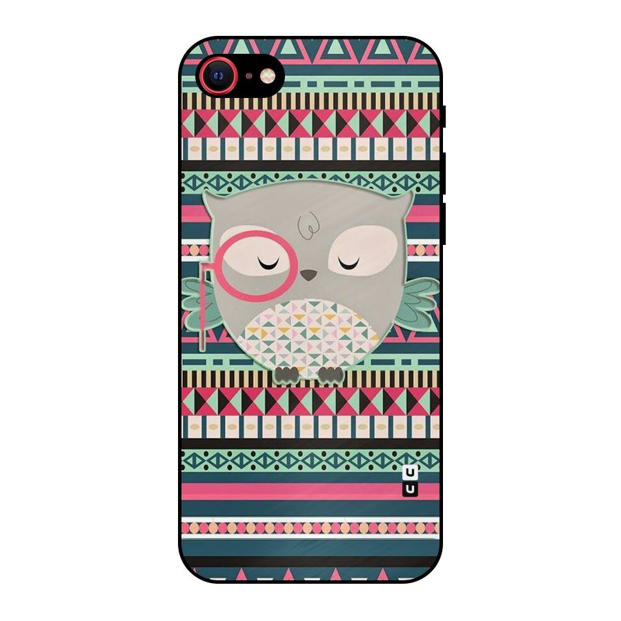 Owl Cute Pattern Metal Back Case for iPhone 7