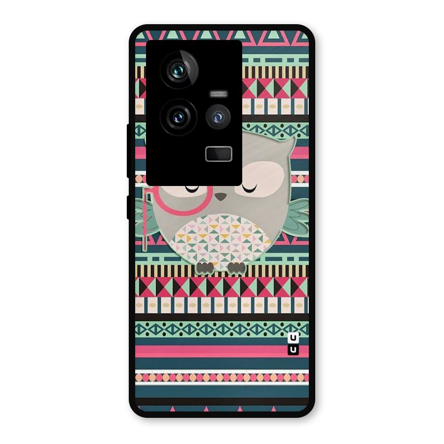 Owl Cute Pattern Metal Back Case for iQOO 11 5G