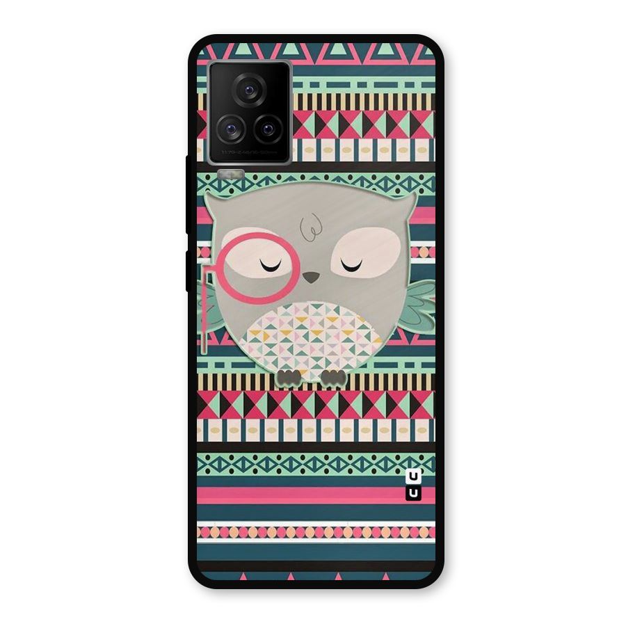 Owl Cute Pattern Metal Back Case for iQOO 7 Legend 5G
