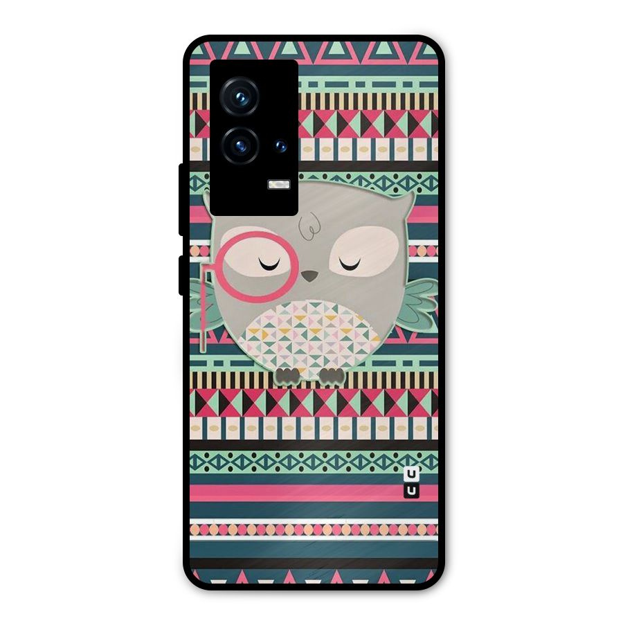 Owl Cute Pattern Metal Back Case for iQOO 9 5G