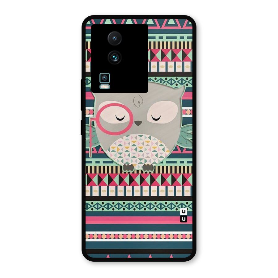Owl Cute Pattern Metal Back Case for iQOO Neo 7 Pro