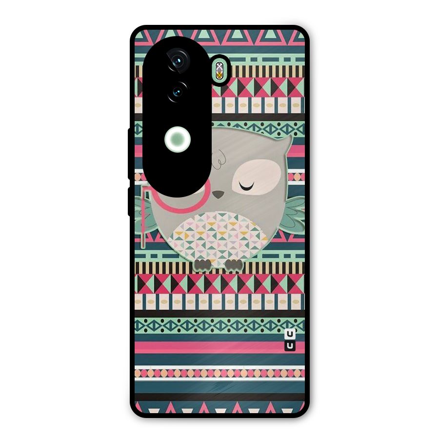 Owl Cute Pattern Metal Back Case for iQOO Z9s