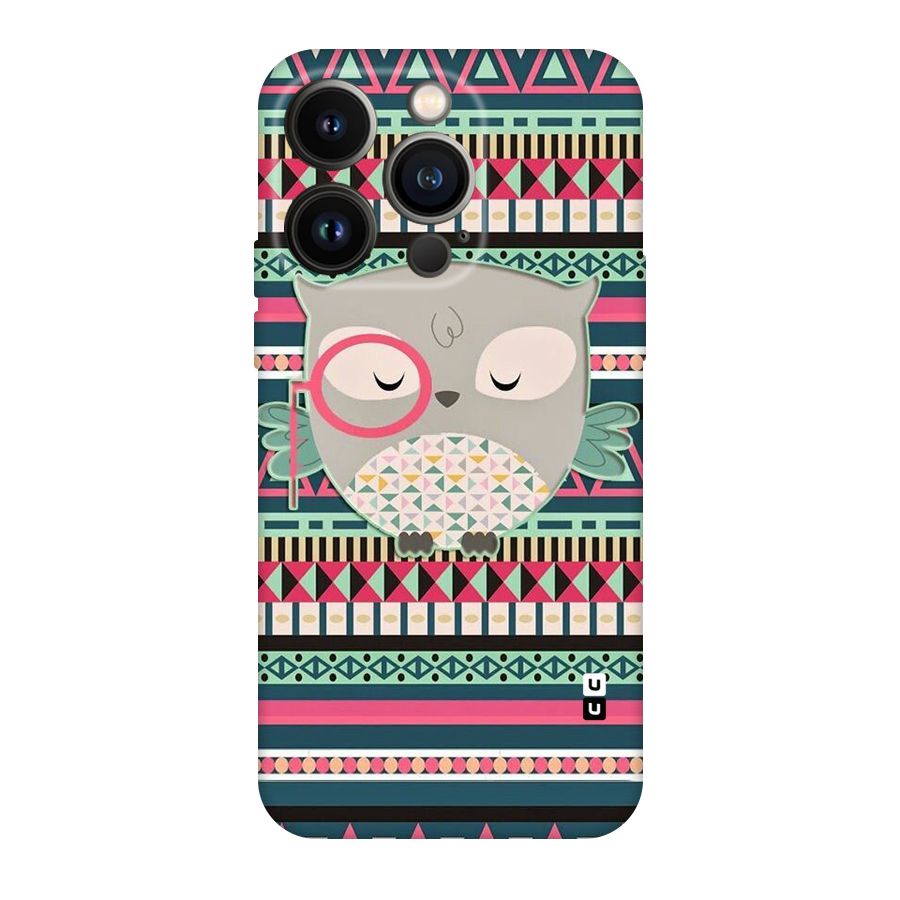 Owl Cute Pattern Original Polycarbonate Back Case for iPhone 14 Pro