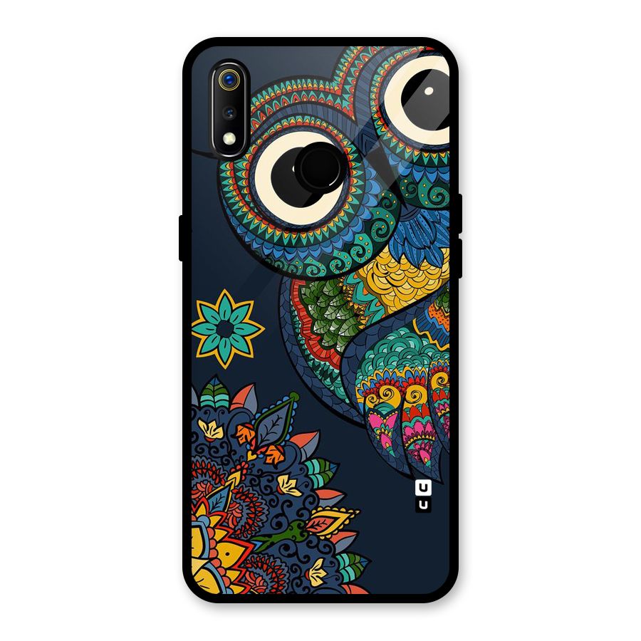 Owl Eyes Glass Back Case for Realme 3i