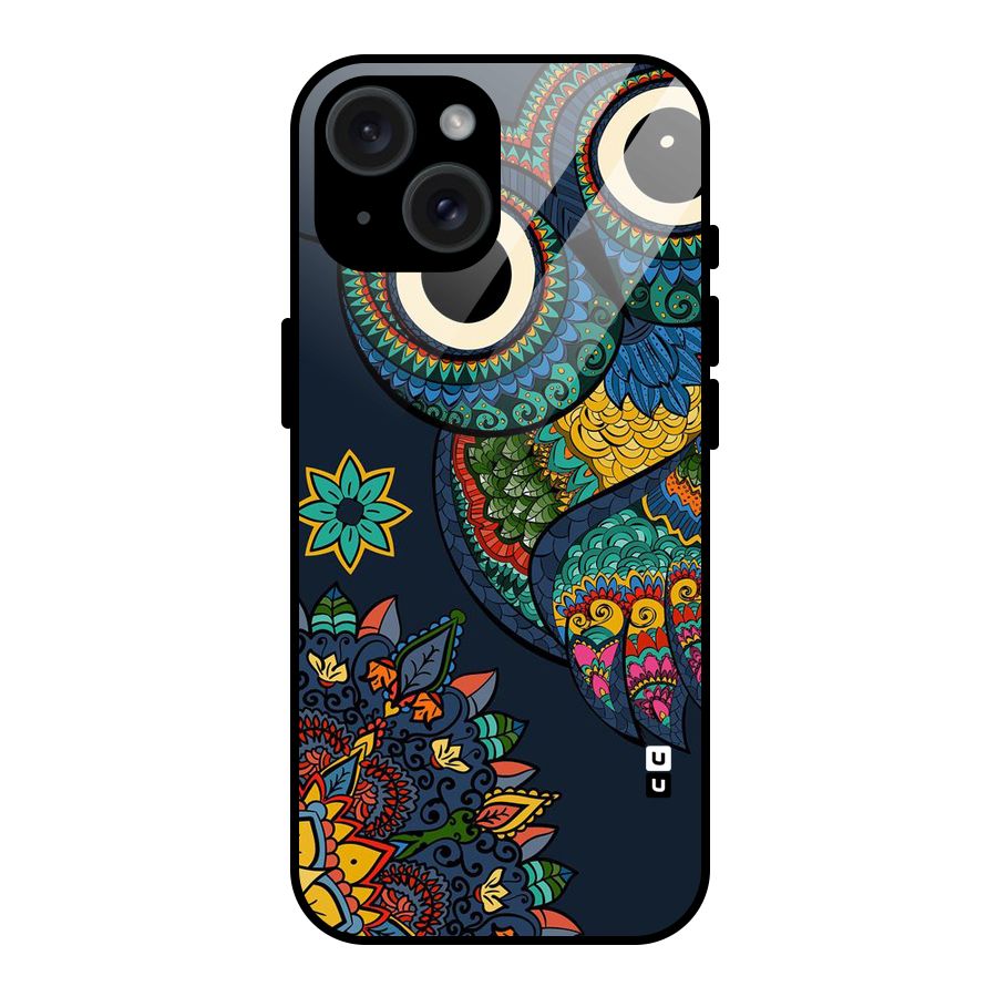 Owl Eyes Glass Back Case for iPhone 15
