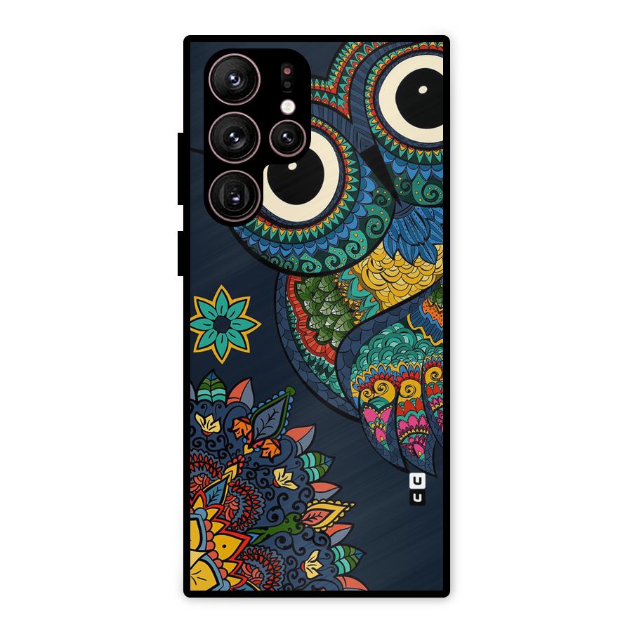 Owl Eyes Metal Back Case for Galaxy S22 Ultra 5G