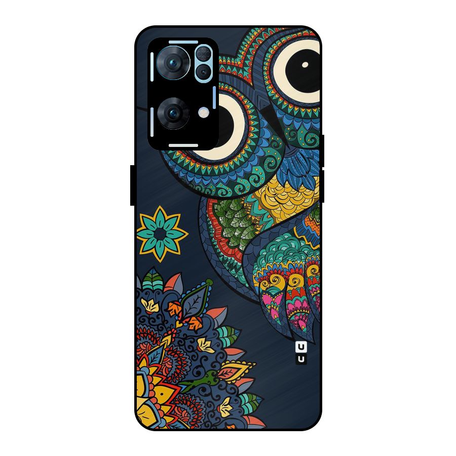 Owl Eyes Metal Back Case for Oppo Reno7 Pro 5G
