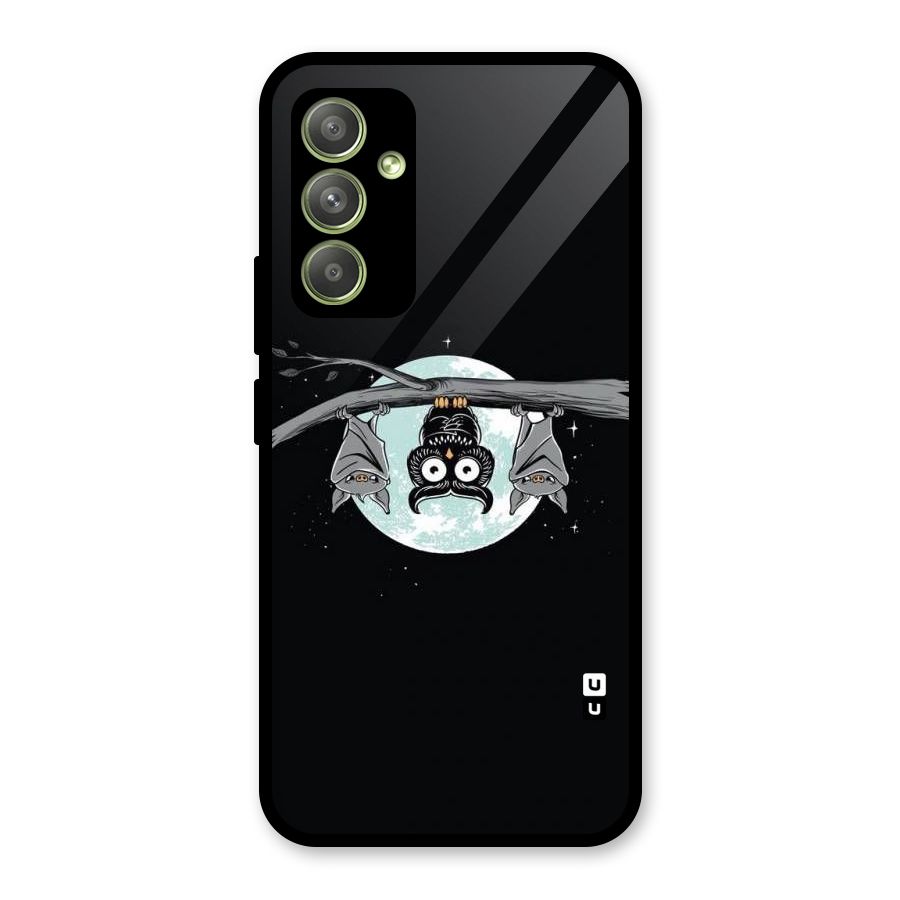Owl Hanging Glass Back Case for Galaxy A54
