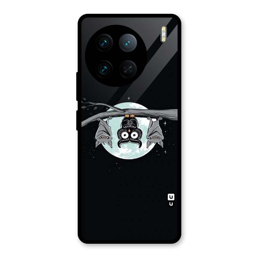 Owl Hanging Glass Back Case for Vivo X90 Pro
