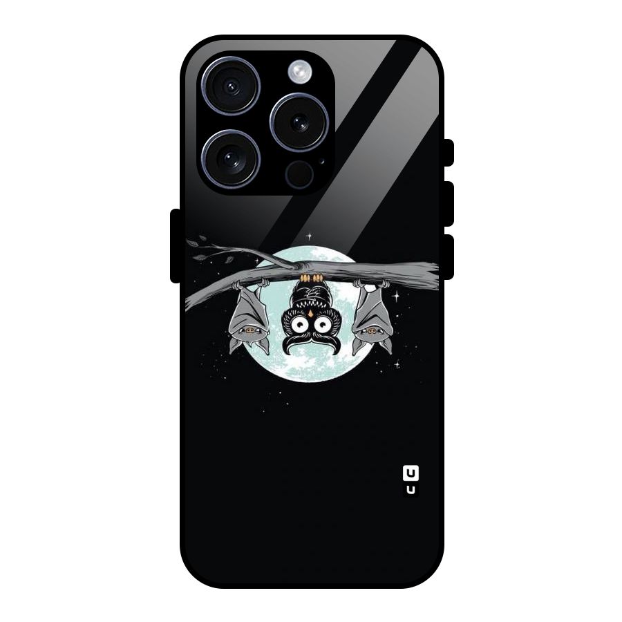 Owl Hanging Glass Back Case for iPhone 15 Pro