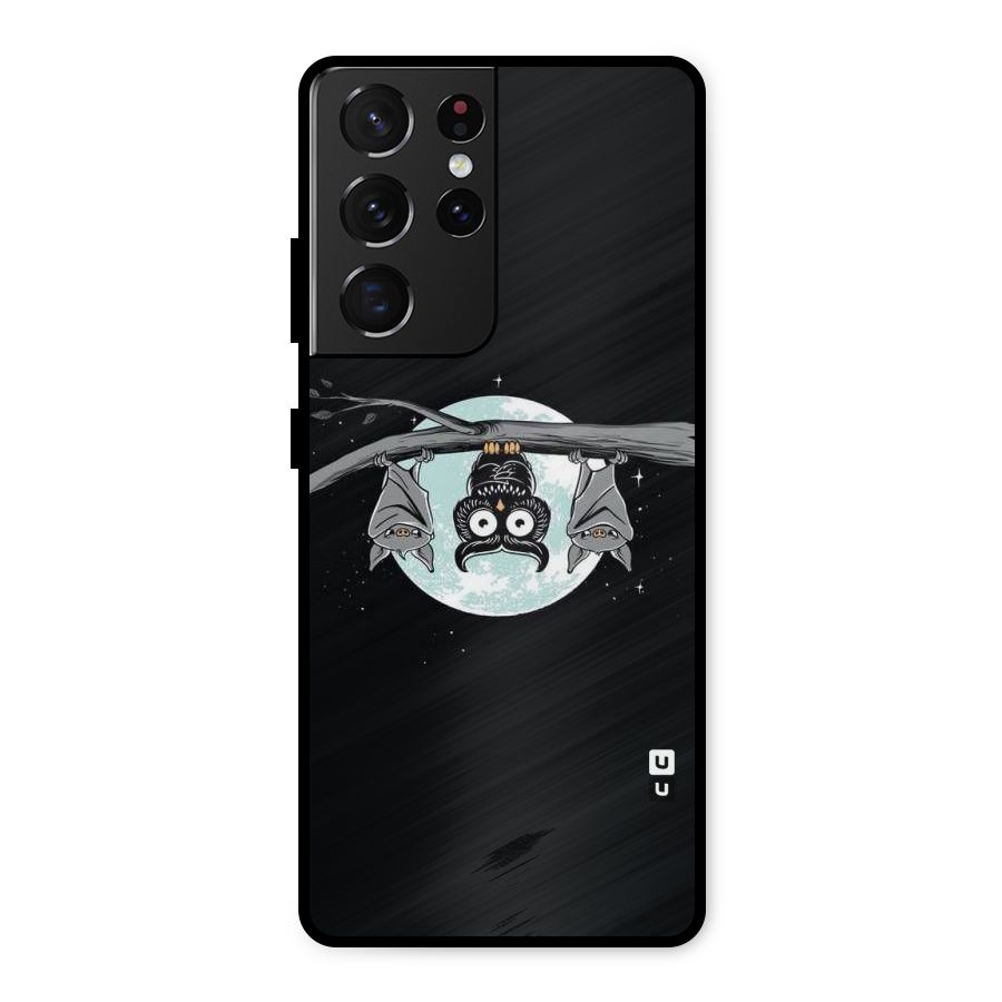 Owl Hanging Metal Back Case for Galaxy S21 Ultra 5G