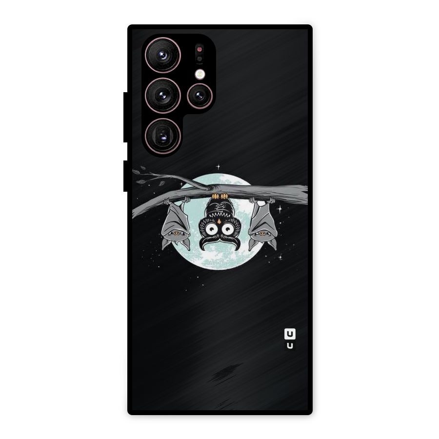 Owl Hanging Metal Back Case for Galaxy S22 Ultra 5G