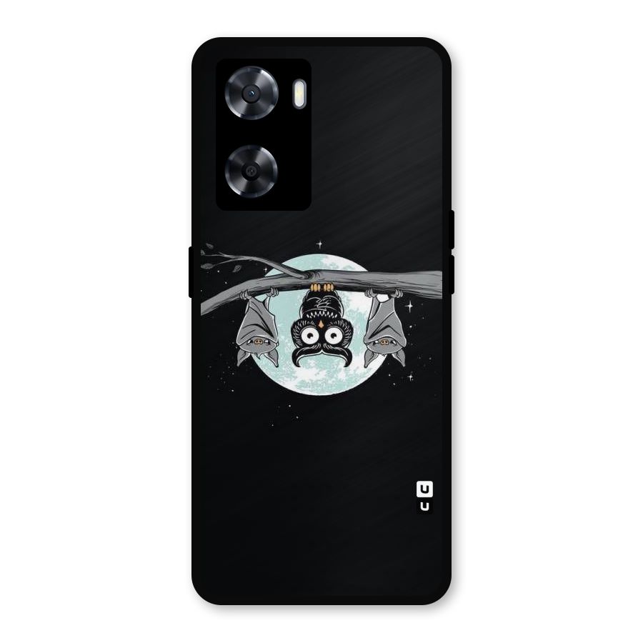 Owl Hanging Metal Back Case for Oppo A57 2022