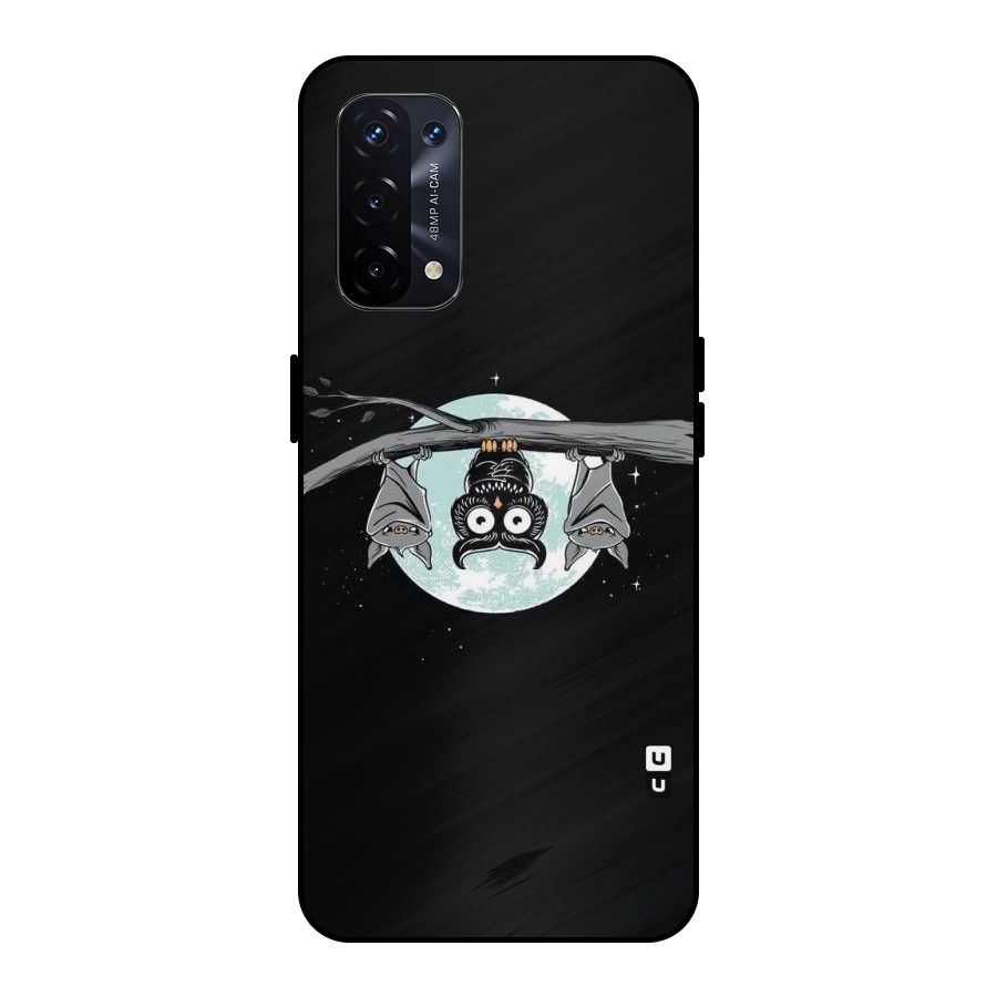 Owl Hanging Metal Back Case for Oppo A74 5G