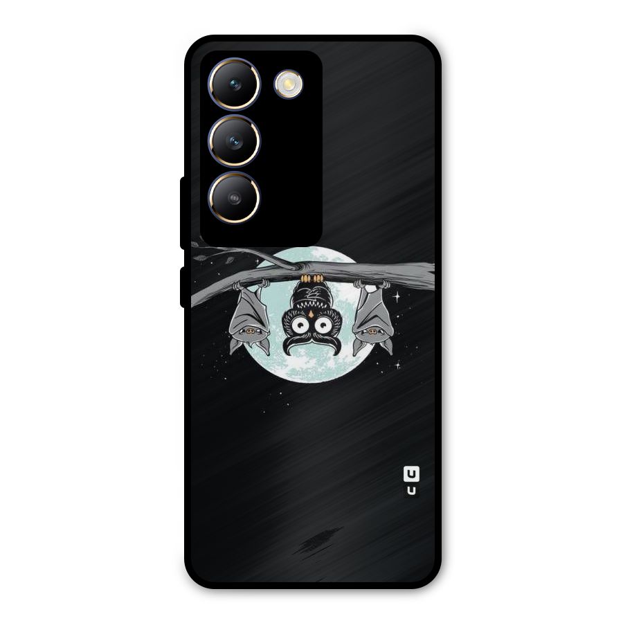 Owl Hanging Metal Back Case for Vivo T3 5G