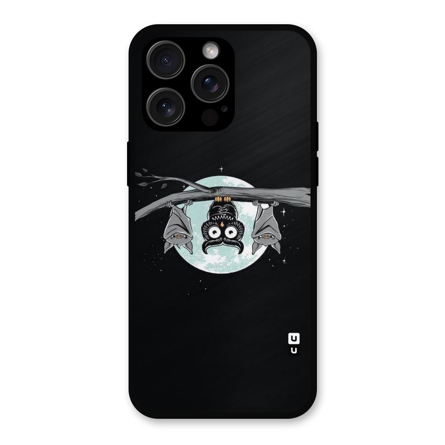 Owl Hanging Metal Back Case for iPhone 15 Pro Max