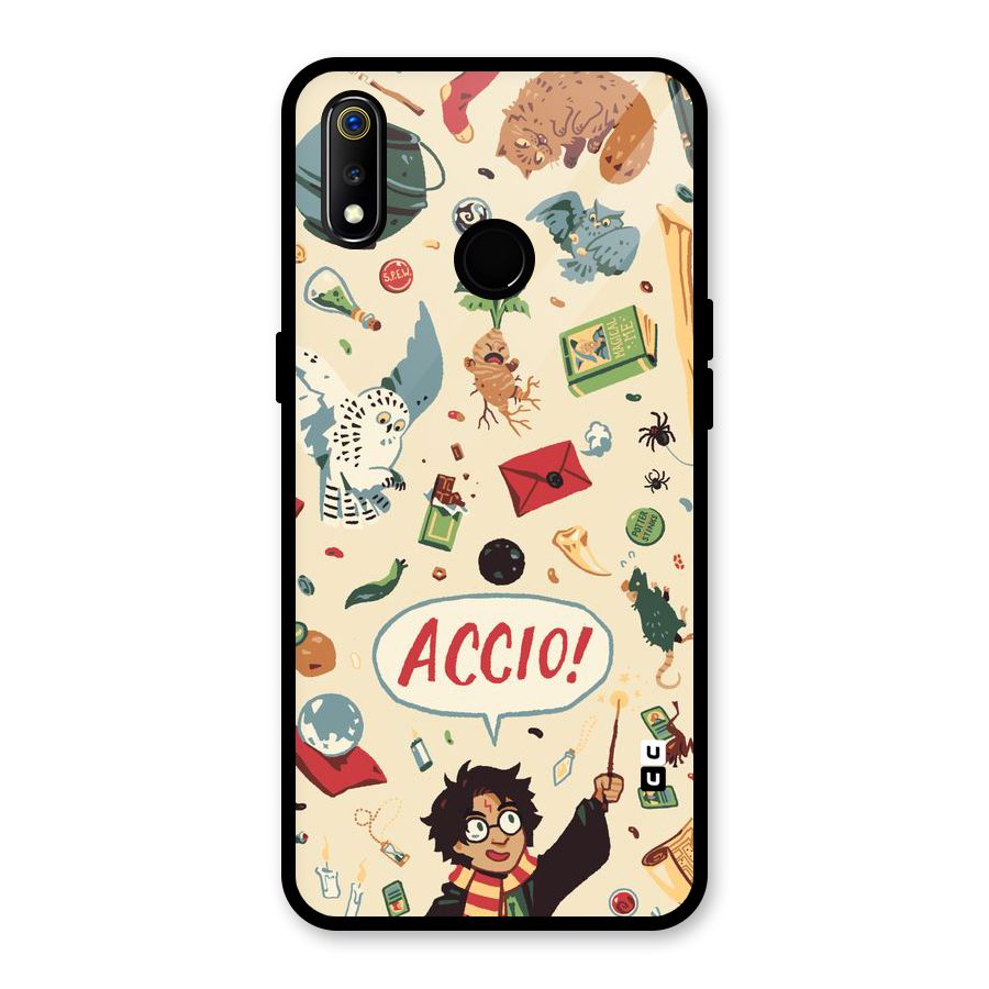 Owl Letter Glass Back Case for Realme 3i