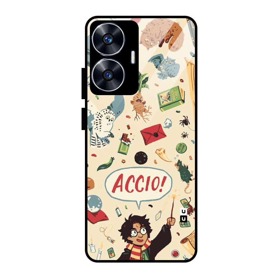 Owl Letter Glass Back Case for Realme Narzo N55