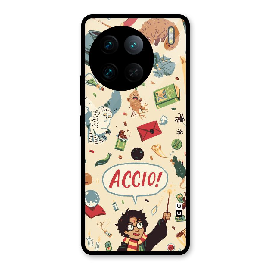 Owl Letter Glass Back Case for Vivo X90 Pro